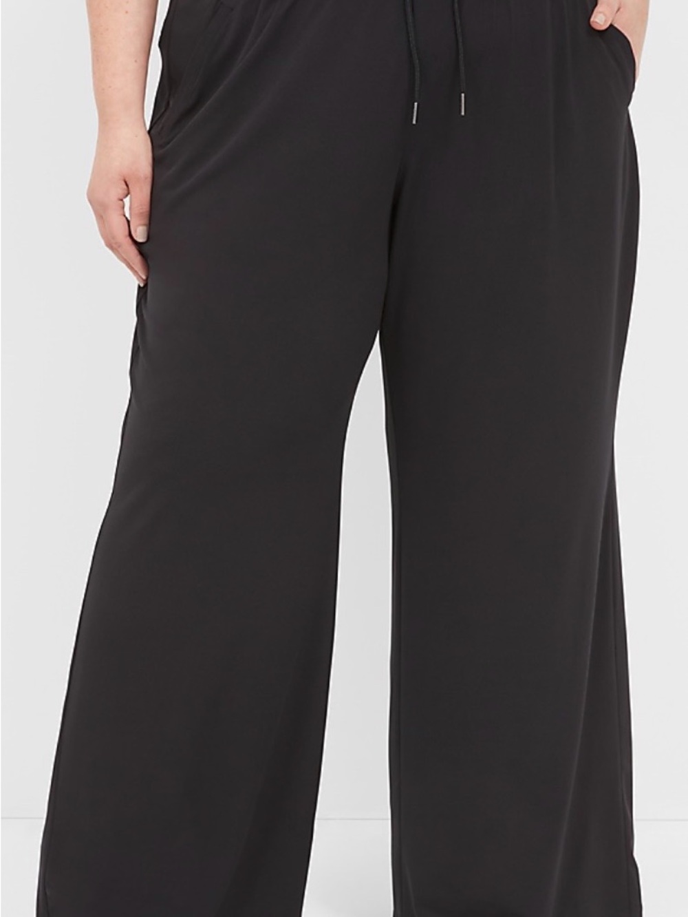 Lane Bryant Black Wide-Leg Drawstring Pants